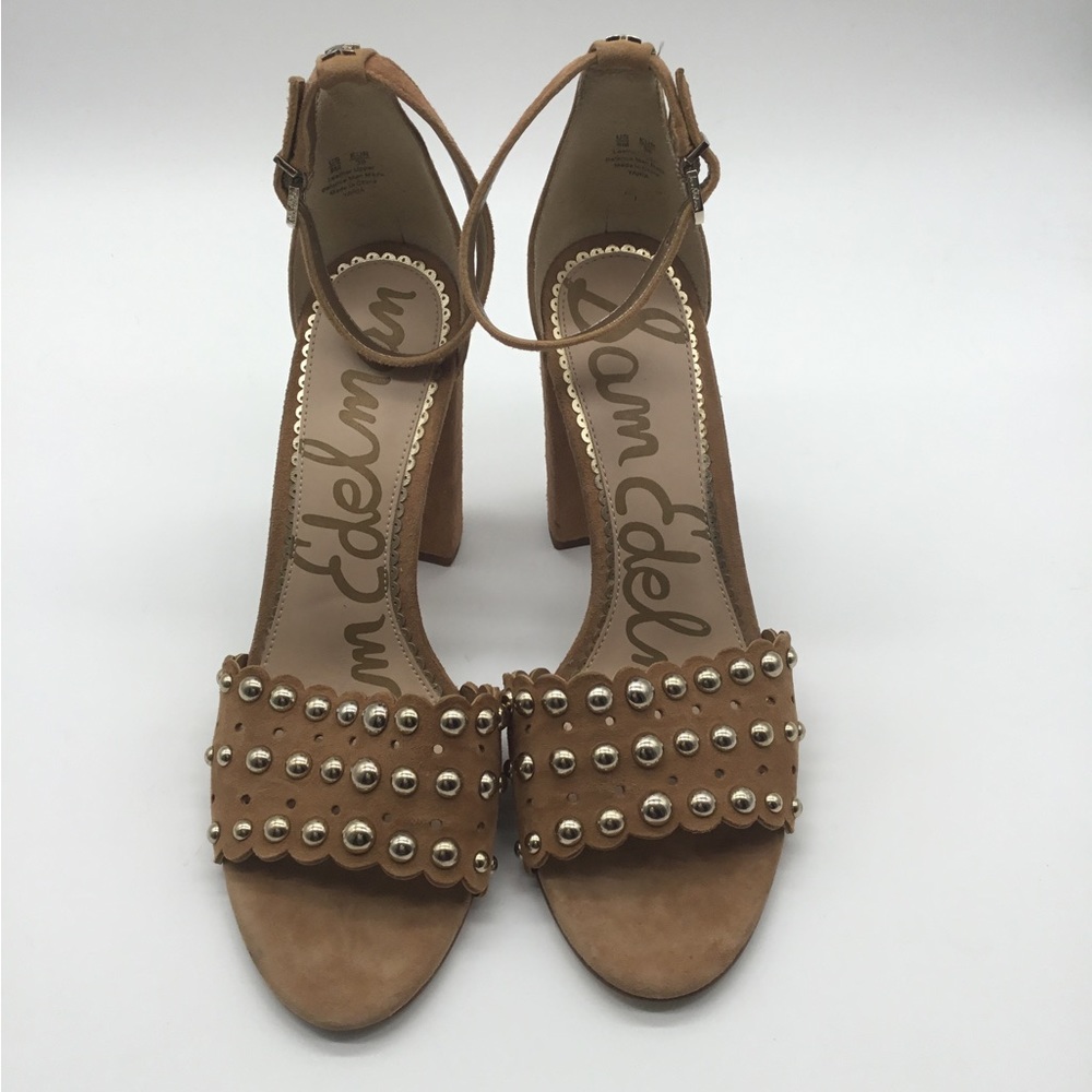 Sam Edelman Yaris Suede Studded Open Toe Heels